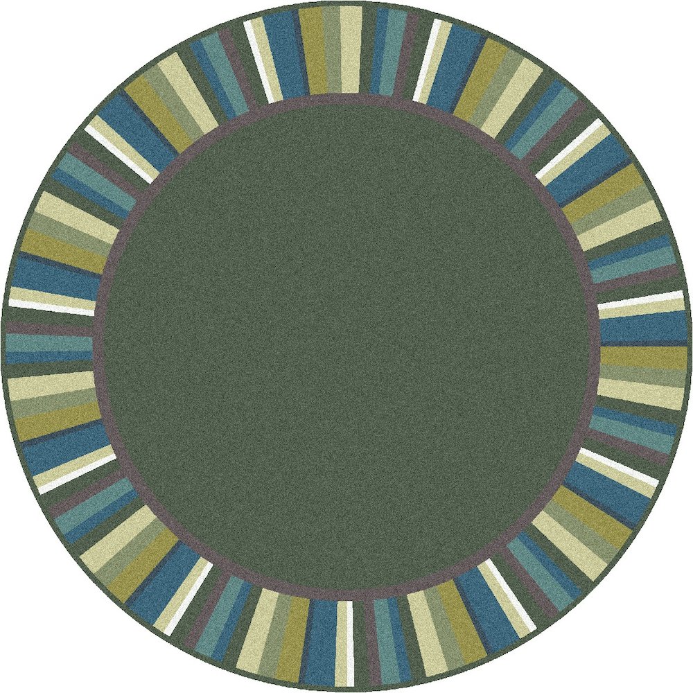 Kid Essentials Clean Green 13'2" Round Area Rug in Color Soft. Picture 1
