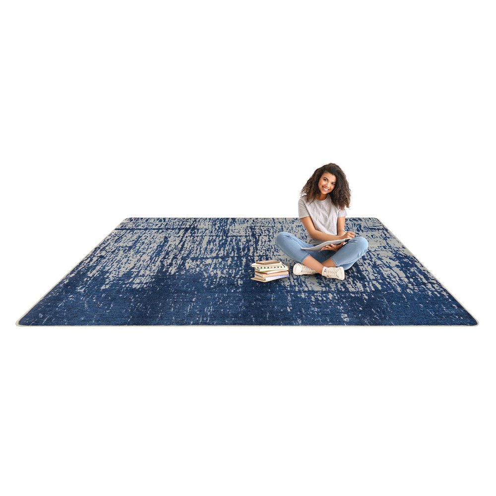 Kid Essentials Coastal Canvas 7'8" x 10'9" Area Rug in Color High Tide. Picture 5