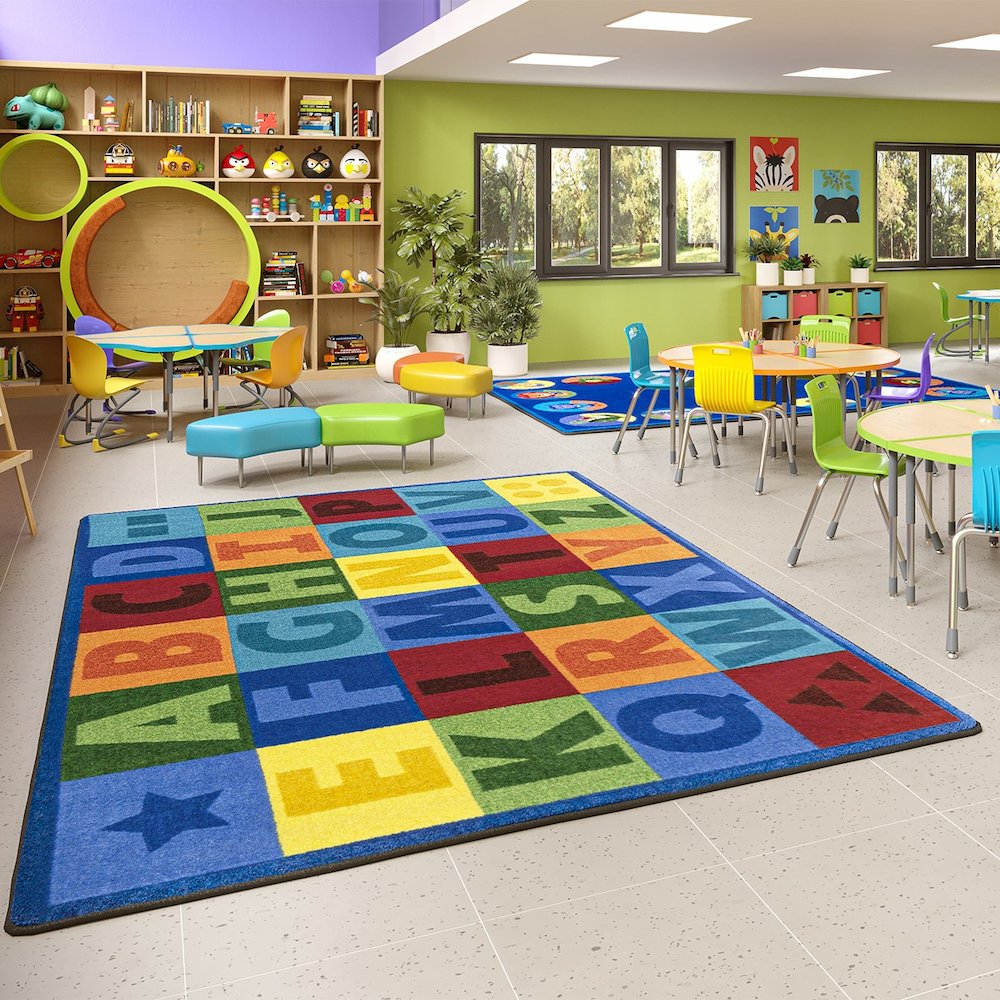 Kid Essentials Colorful Learning 10'9" x 13'2" Area Rug in Color Multi. Picture 2