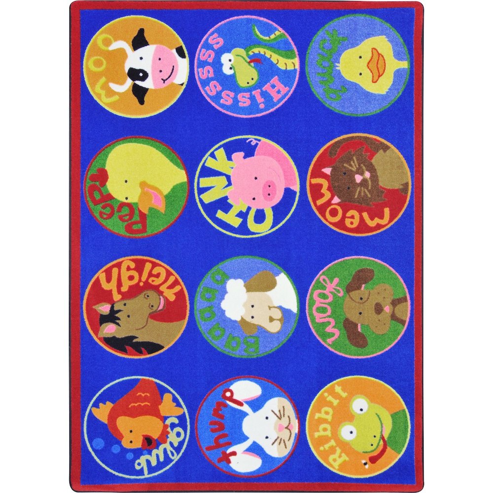 Kid Essentials Creature Calls 10'9" x 13'2" Area Rug in Color Multi. Picture 1
