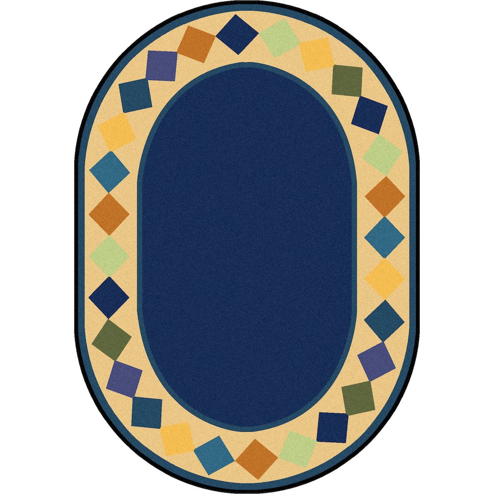 Kid Essentials Delightful Diamonds 7'8" x 10'9" Oval Area Rug in Color Multi. Picture 1