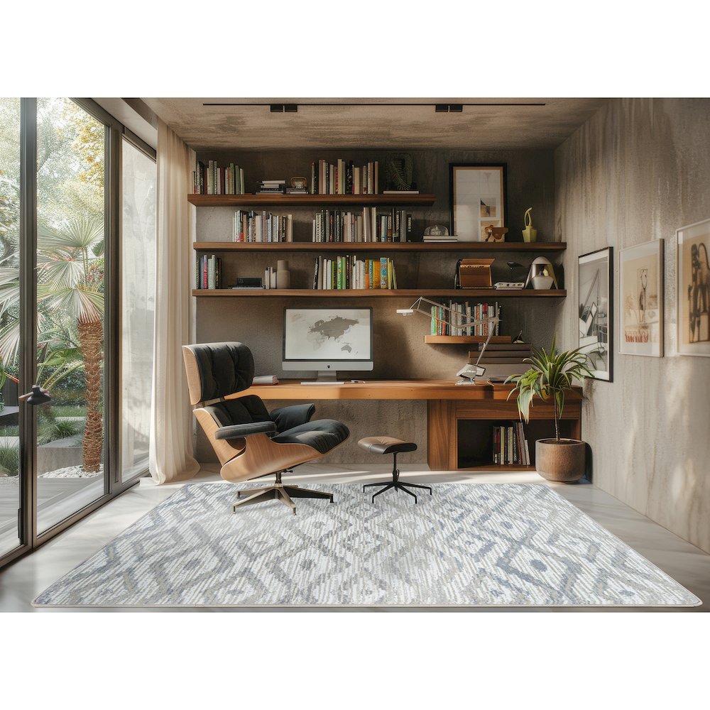 Diamond Oasis 7'8" x 10'9" Area Rug in Color Sandstone. Picture 5