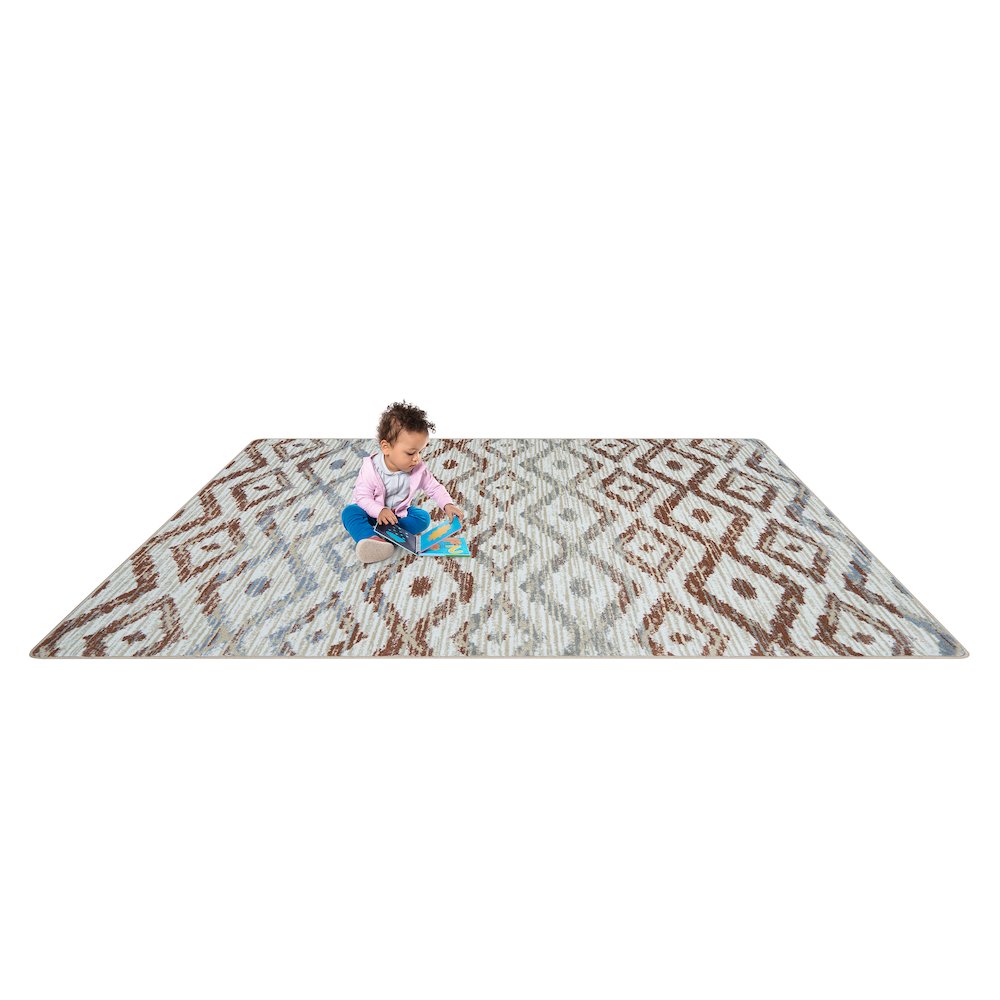 Diamond Oasis 7'8" x 10'9" Area Rug in Color Terracotta. Picture 4