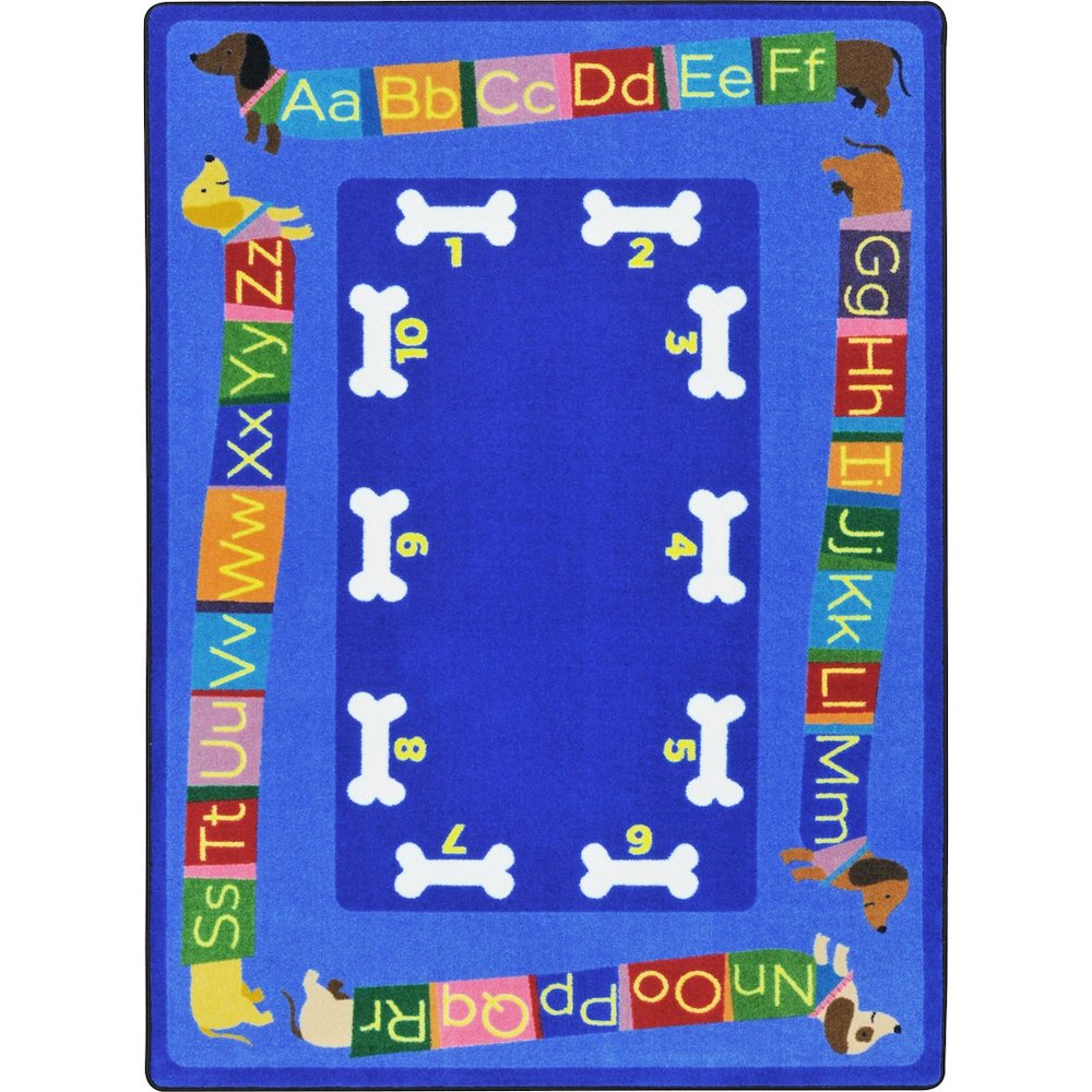 Kid Essentials Doggone Good Alphabet 10'9" x 13'2" Area Rug in Color Multi. Picture 1