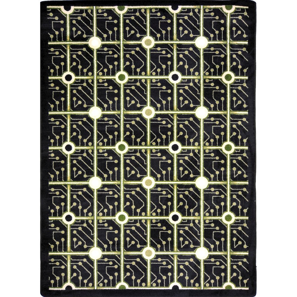 Kaleidoscope Electrode 7'8" x 10'9" Area Rug in Color Black. Picture 1