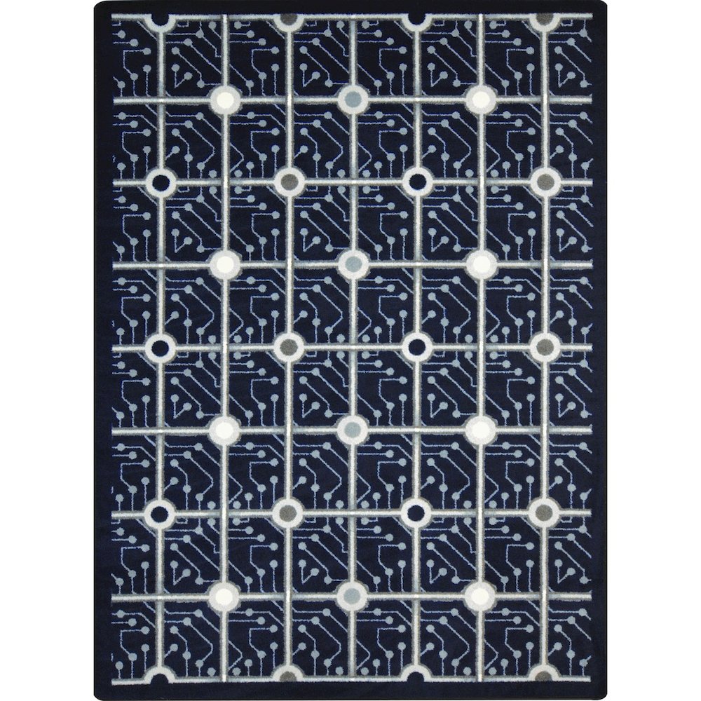 Kaleidoscope Electrode 7'8" x 10'9" Area Rug in Color Navy. Picture 1