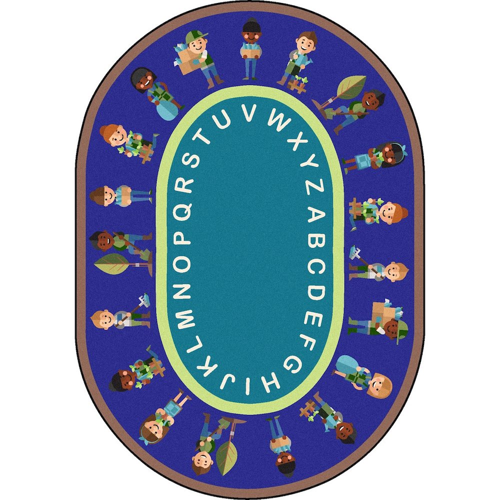 Kid Essentials Environmental Helpers 10'9" x 13'2" Oval Area Rug in Color Multi. Picture 1