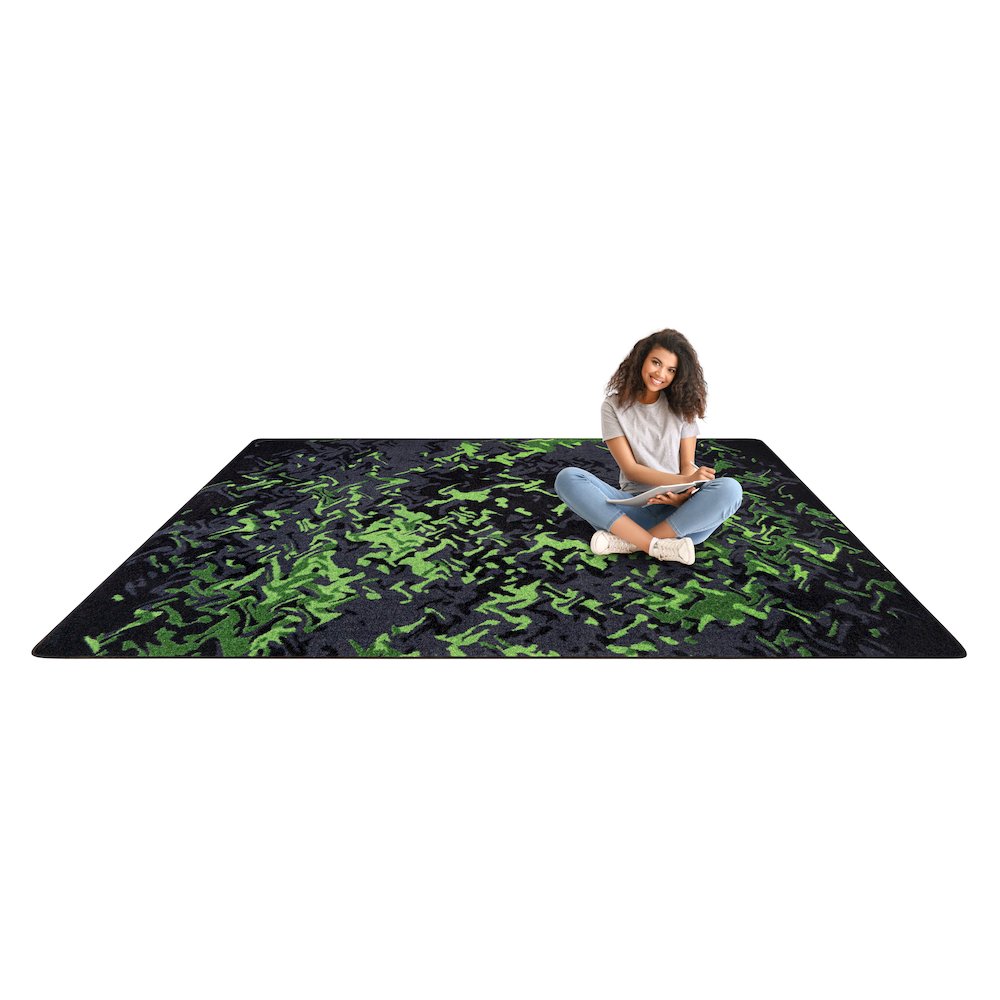Kid Essentials Eruption 7'8" x 10'9" Area Rug in Color Emerald. Picture 5