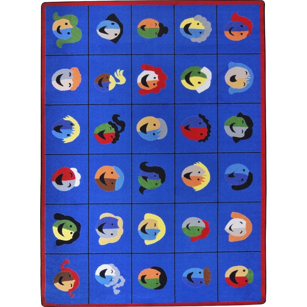 Kid Essentials Faces & Places 10'9" x 13'2" Area Rug in Color Multi. Picture 1