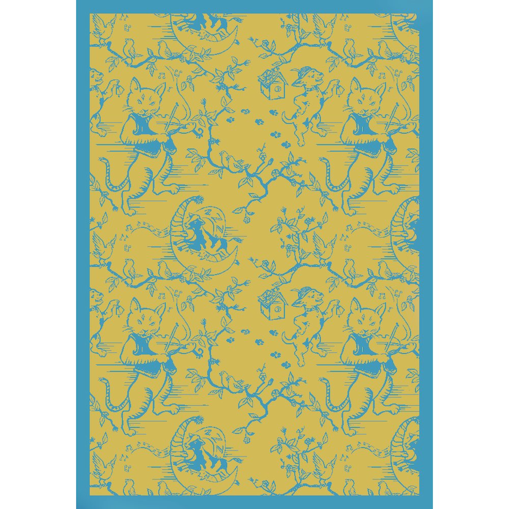 Kaleidoscope Fancy Fiddler 7'8" x 10'9" Area Rug in Color Gold. Picture 1