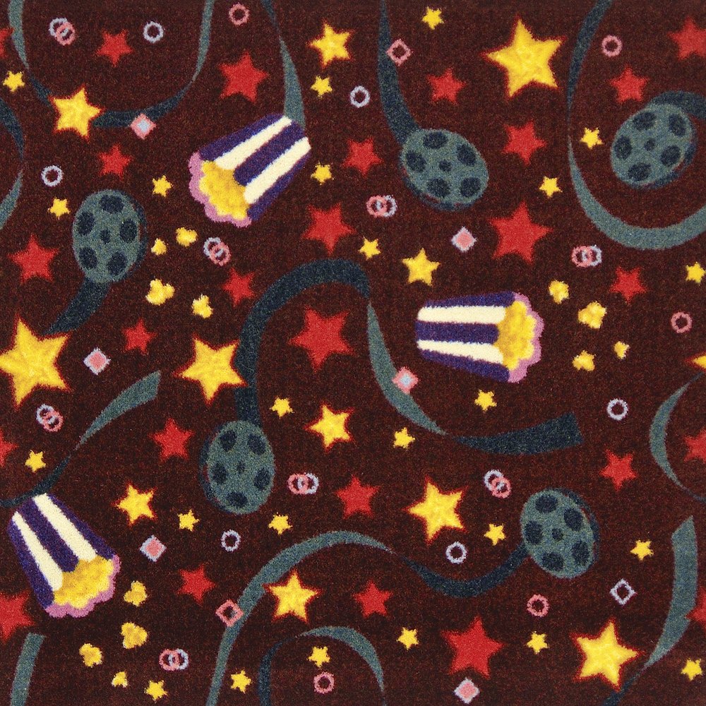 Any Day Matinee Feature Film 7'8" x 10'9" Area Rug in Color Burgundy. Picture 4