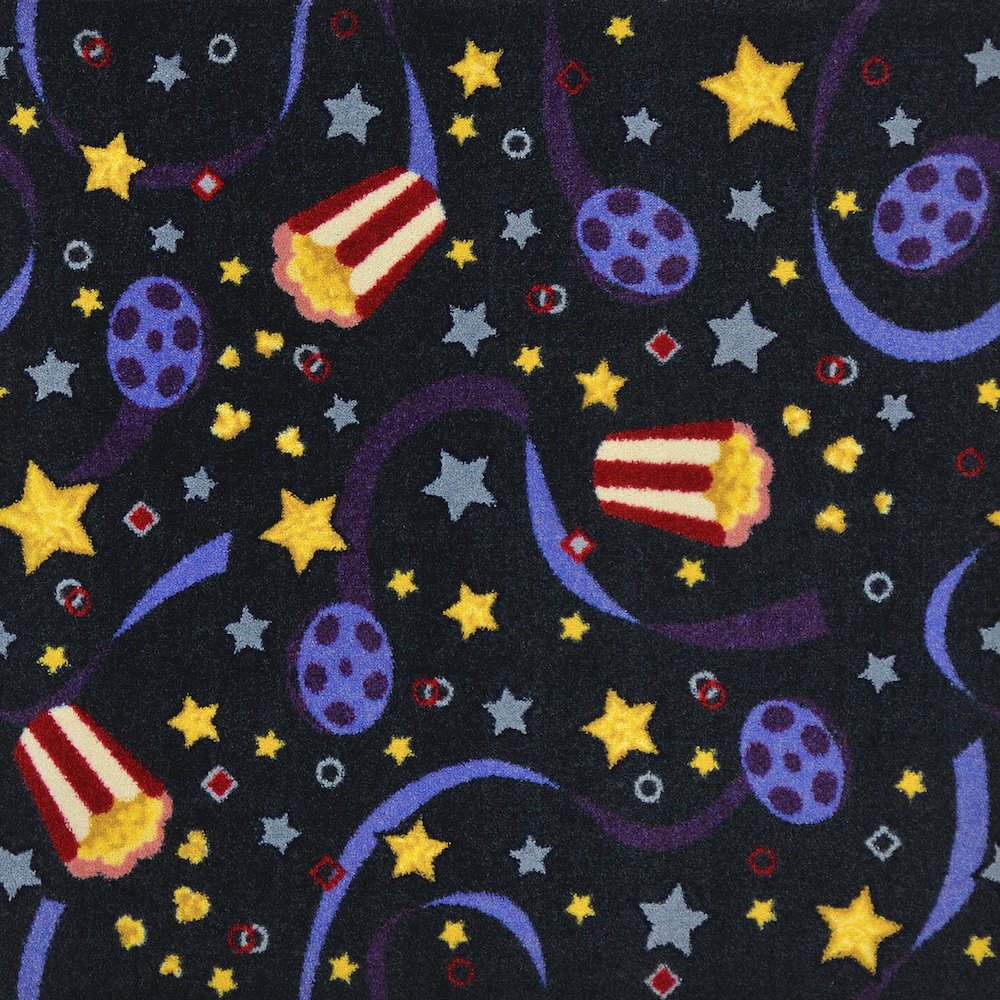 Any Day Matinee Feature Film 7'8" x 10'9" Area Rug in Color Charcoal. Picture 4
