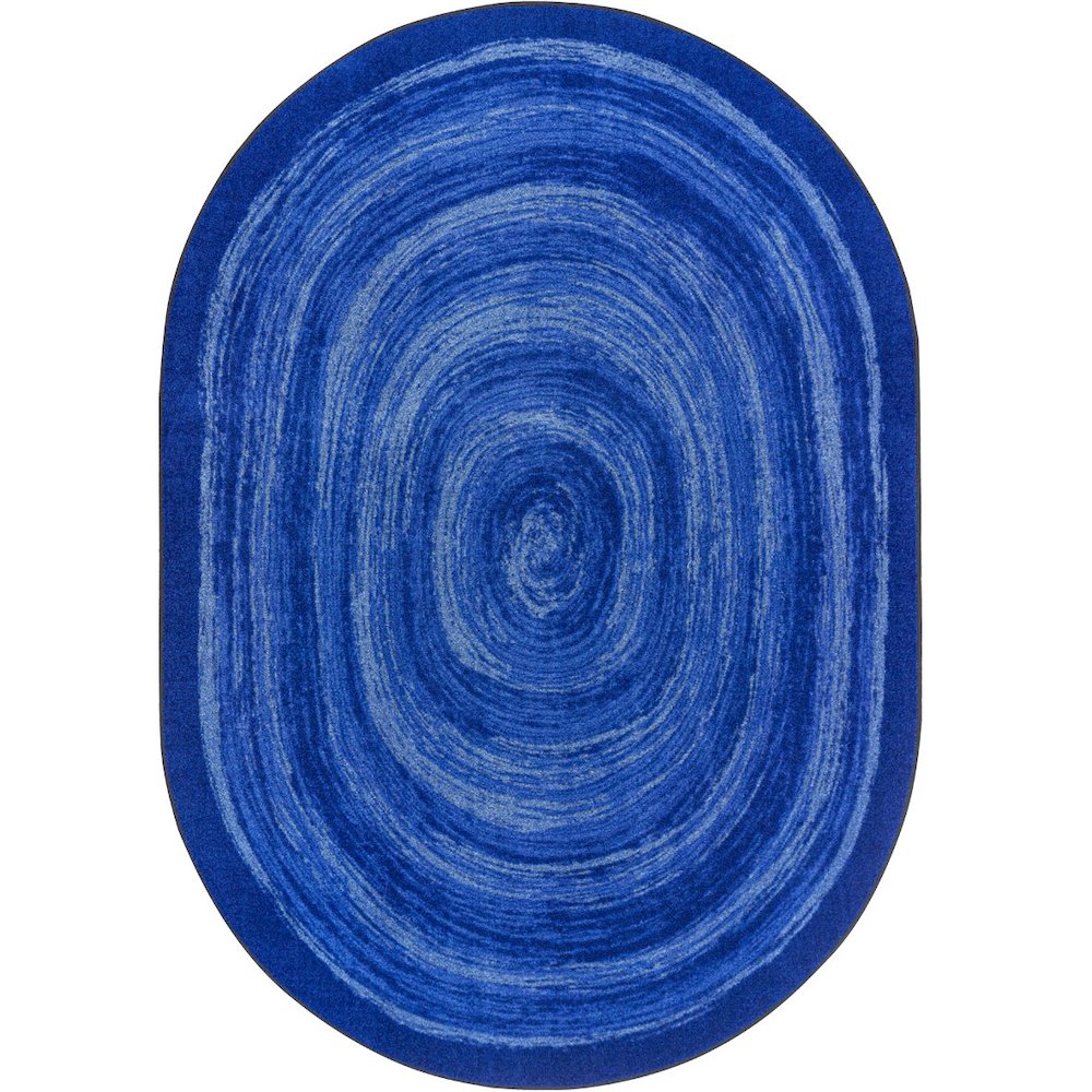 Kid Essentials Feeling Fun 10'9" x 13'2" Oval Area Rug in Color Blue. Picture 1