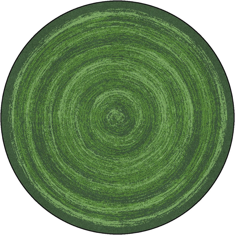 Kid Essentials Feeling Fun 13'2" Round Area Rug in Color Green. Picture 1