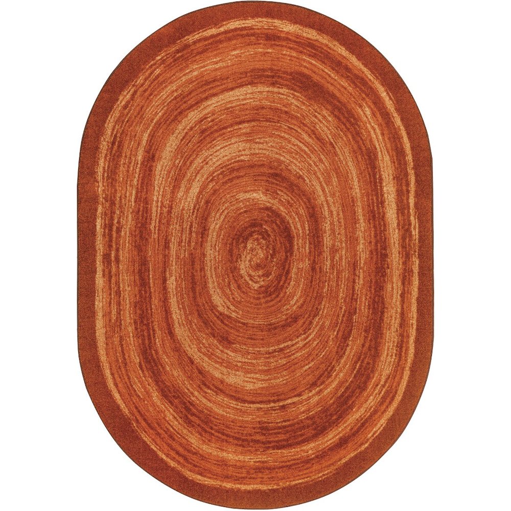 Kid Essentials Feeling Fun 10'9" x 13'2" Oval Area Rug in Color Orange. Picture 1