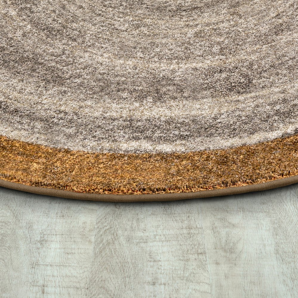 Kid Essentials Feeling Natural 5'4" Round Area Rug in Color Sand. Picture 2