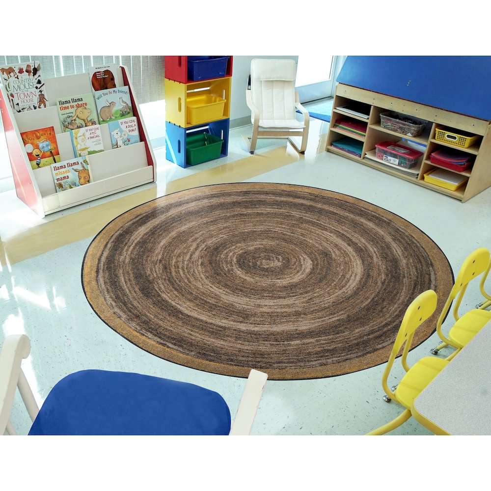 Kid Essentials Feeling Natural 13'2" Round Area Rug in Color Walnut. Picture 3
