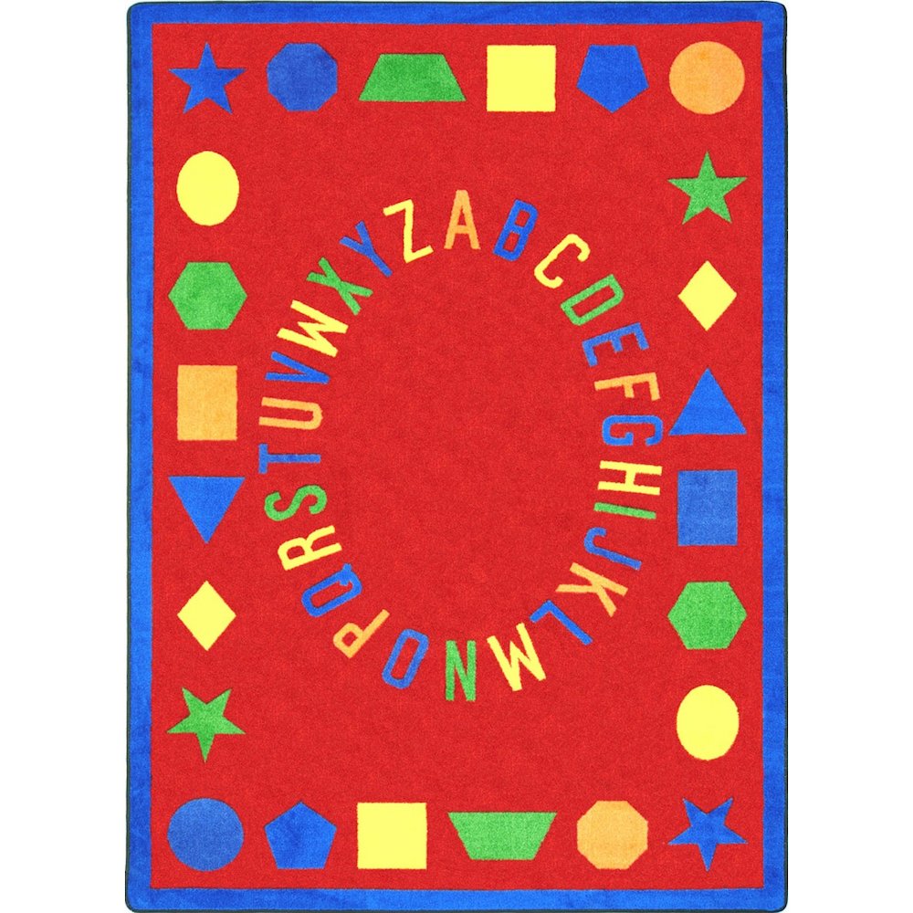 Kid Essentials First Lessons 7'8" x 10'9" Area Rug in Color Red. Picture 1