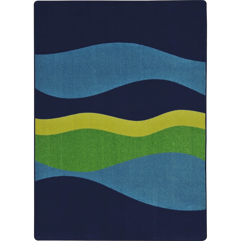 Kid Essentials Flow 10'9" x 13'2" Area Rug in Color Navy. Picture 1