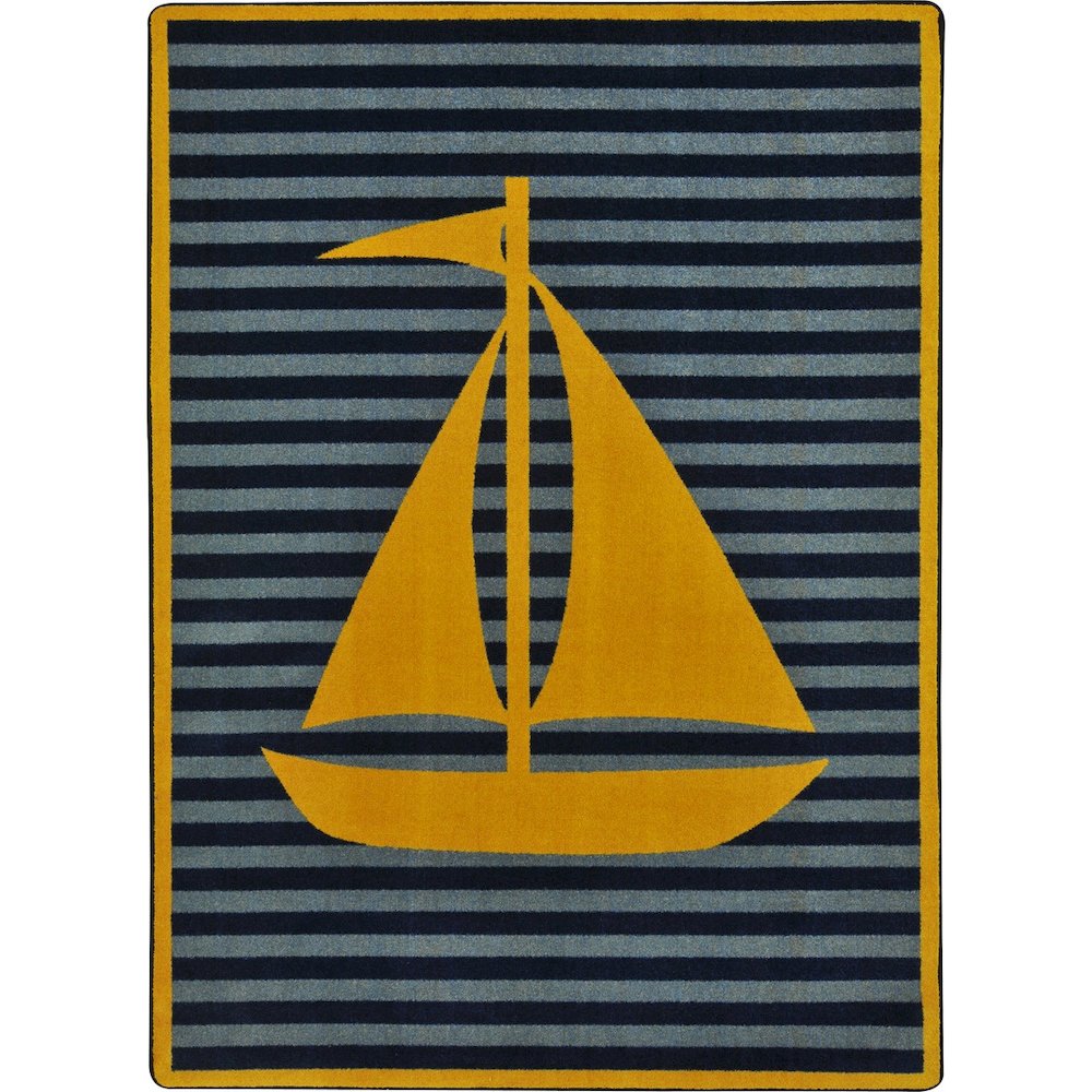 Kid Essentials Following Seas 7'8" x 10'9" Area Rug in Color Yellow. Picture 1