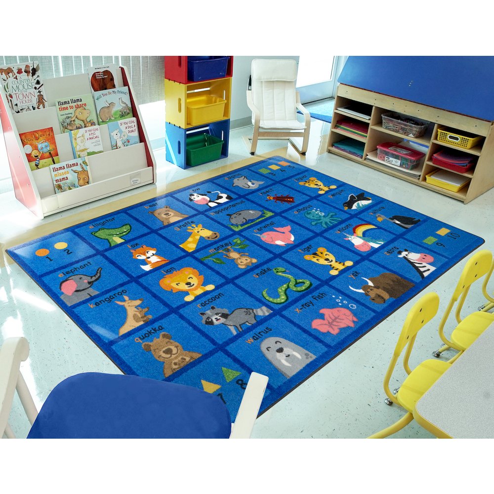 Friendly Phonics Animals 10'9" x 13'2" Area Rug in Color French. Picture 3
