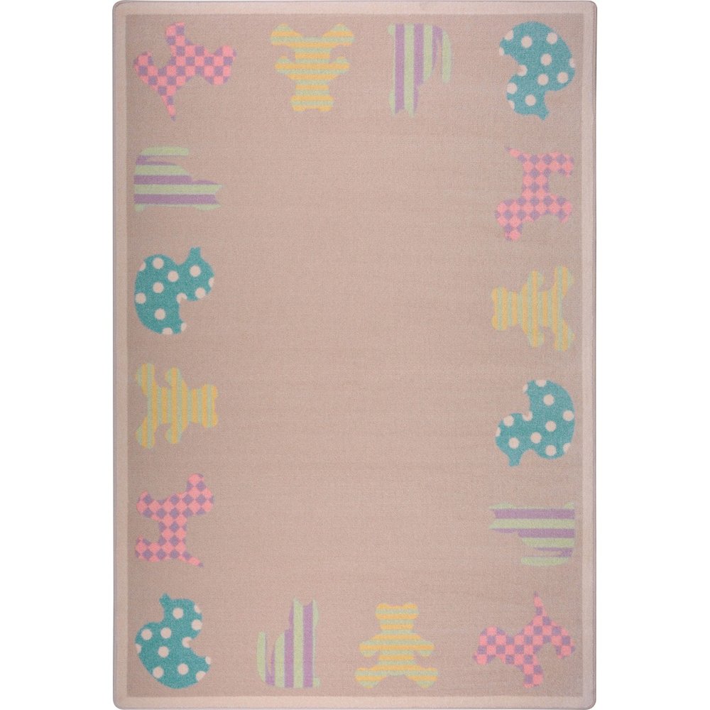 Kid Essentials Frisky Friends 7'8" x 10'9" Area Rug in Color Multi. Picture 1