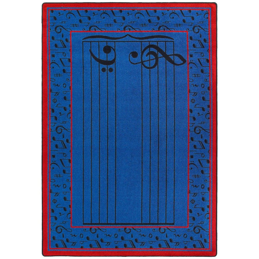 Kid Essentials Fully Staffed 7'8" x 10'9" Area Rug in Color Blue. Picture 1