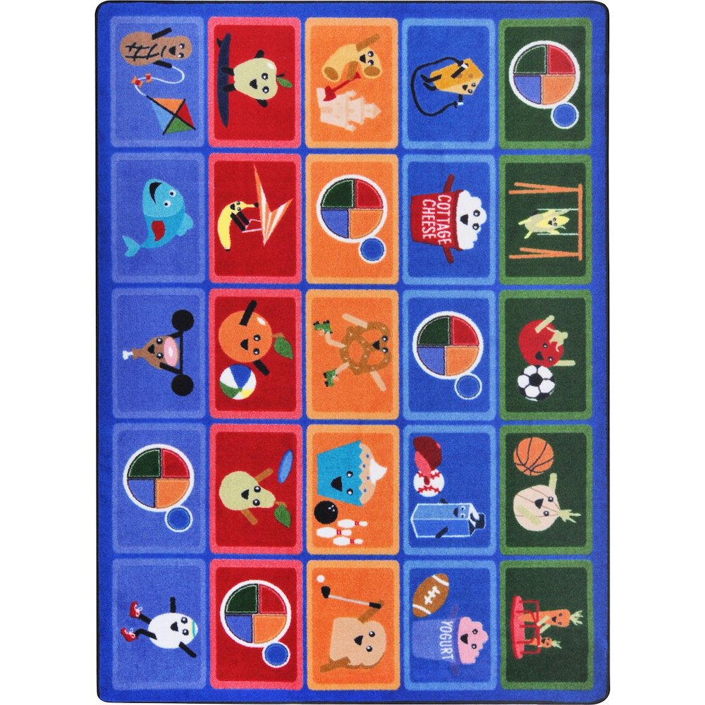 Kid Essentials Healthy Choices 10'9" x 13'2" Area Rug in Color Multi. Picture 1