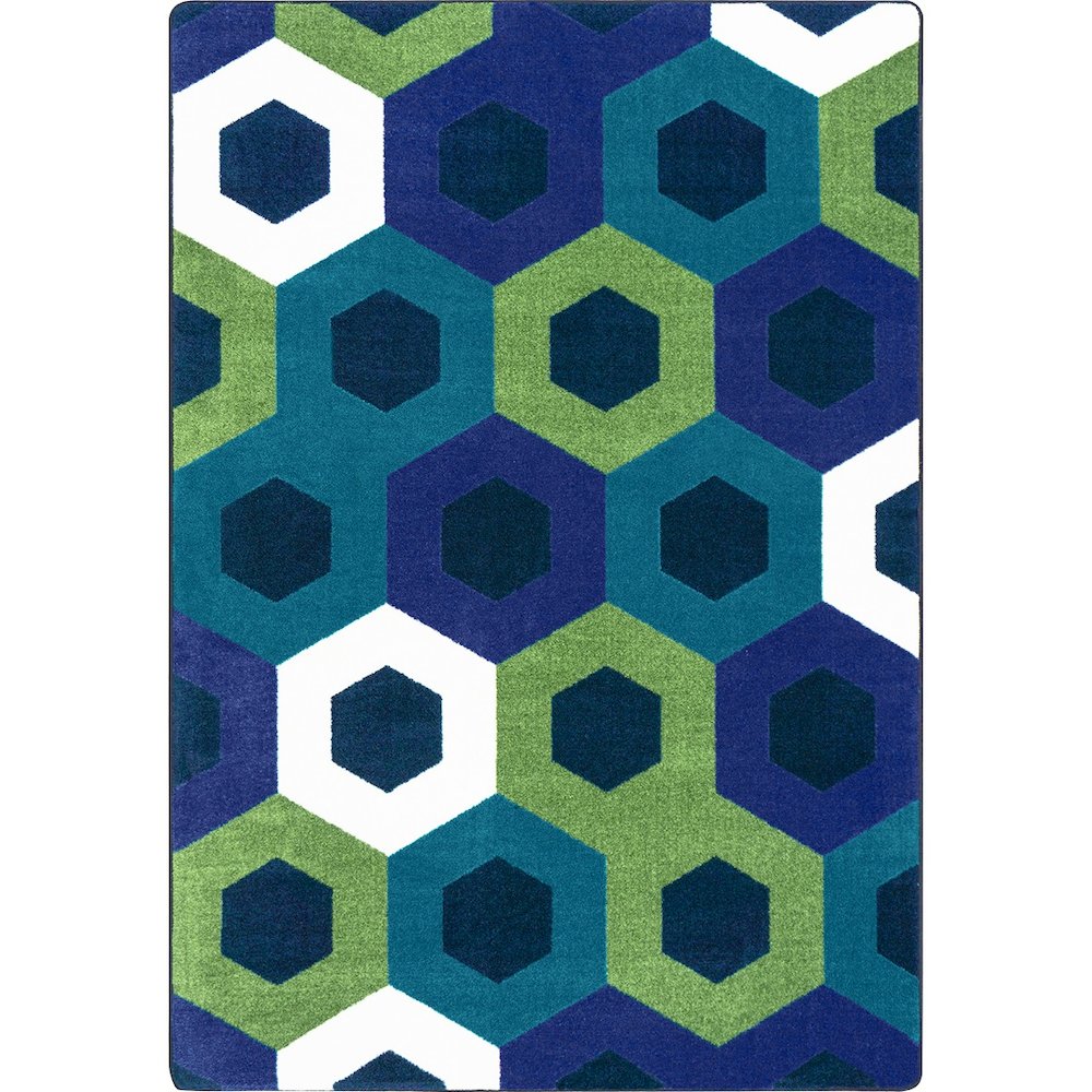 Kid Essentials Hexed 7'8" x 10'9" Area Rug in Color Violet. Picture 1