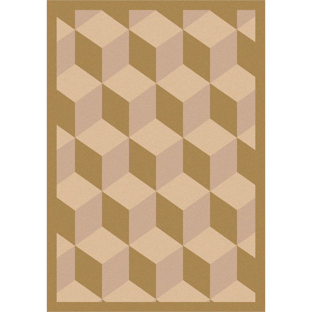 Kaleidoscope Highrise 7'8" x 10'9" Area Rug in Color Beige. Picture 1