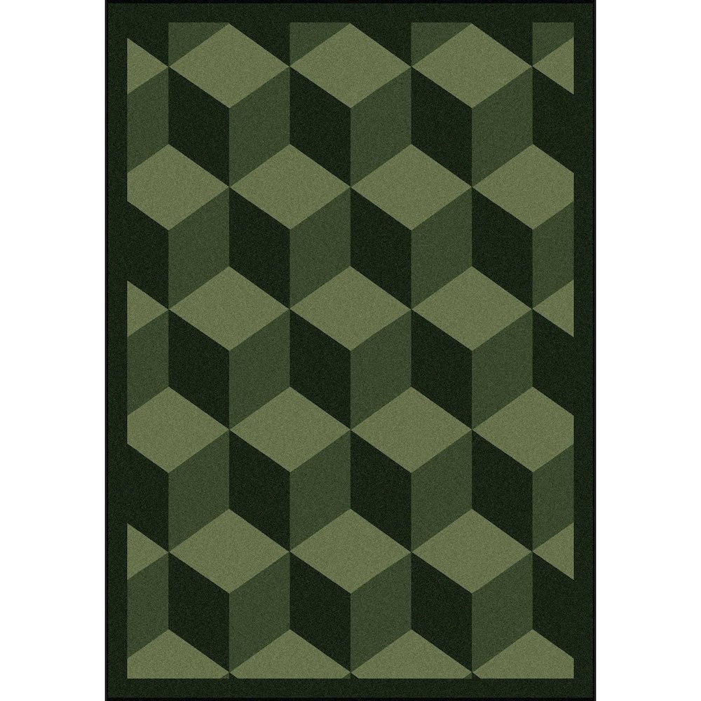 Kaleidoscope Highrise 7'8" x 10'9" Area Rug in Color Emerald. Picture 1