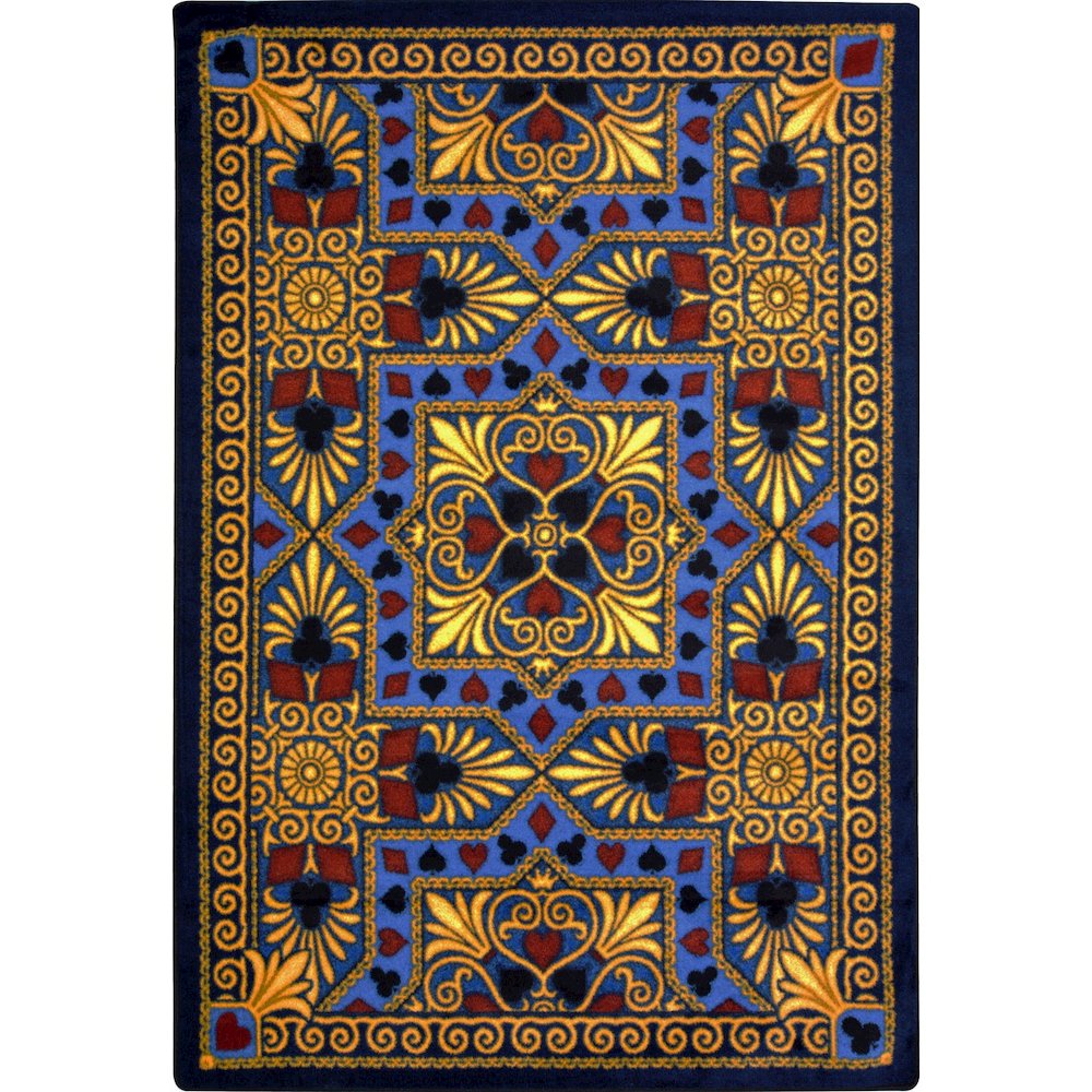 Games People Play Jackpot 7'8" x 10'9" Area Rug in Color Navy. Picture 1