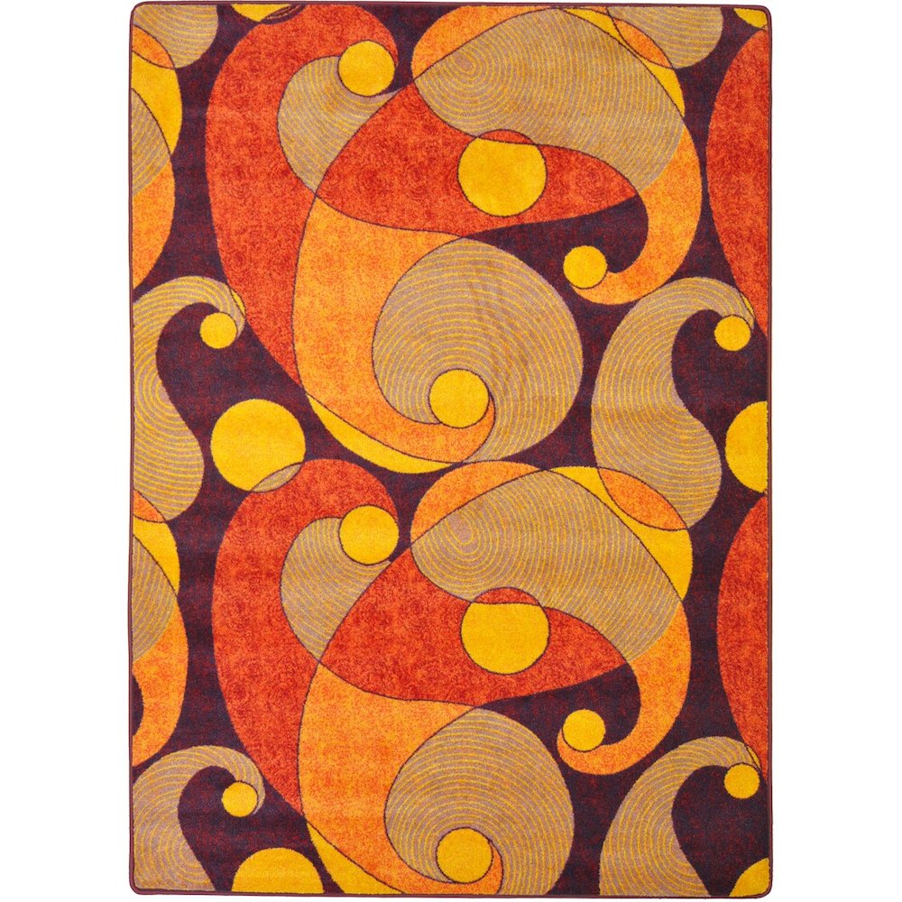Kid Essentials Jazzy 7'8" x 10'9" Area Rug in Color Orange/Purple. Picture 1