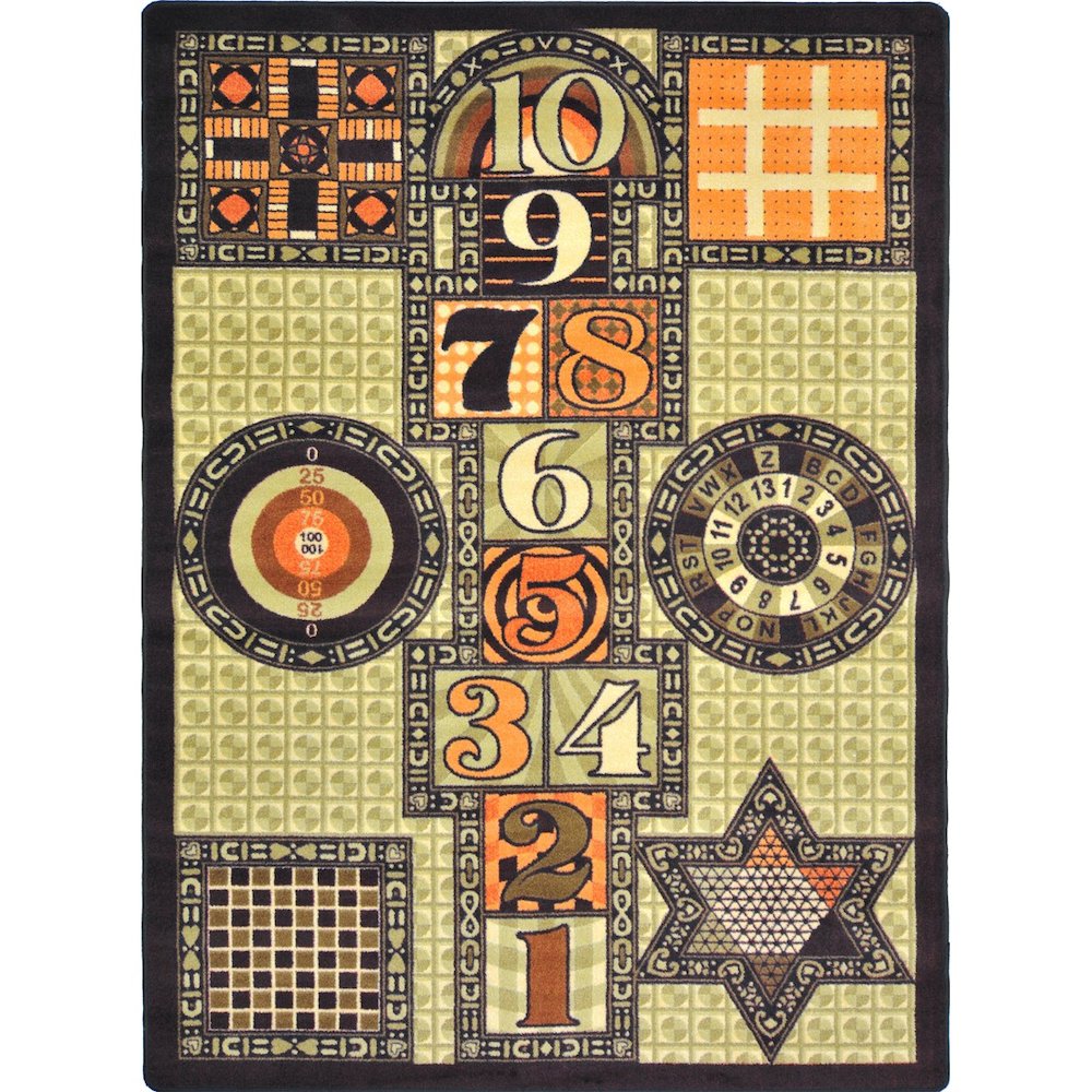 Kid Essentials Games Galore 10'9" x 13'2" Area Rug in Color Autumn. Picture 1