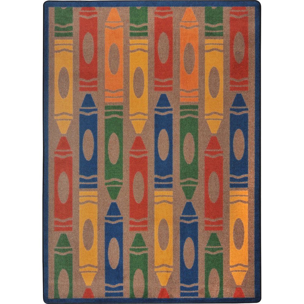 Playful Patterns Jumbo Crayons 7'8" x 10'9" Area Rug in Color Earthtone. Picture 1