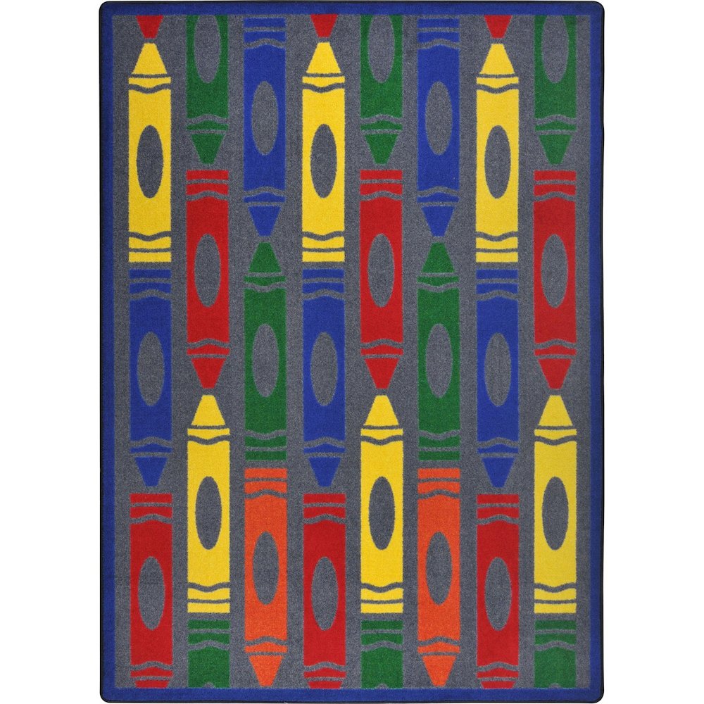 Playful Patterns Jumbo Crayons 7'8" x 10'9" Area Rug in Color Rainbow. Picture 1