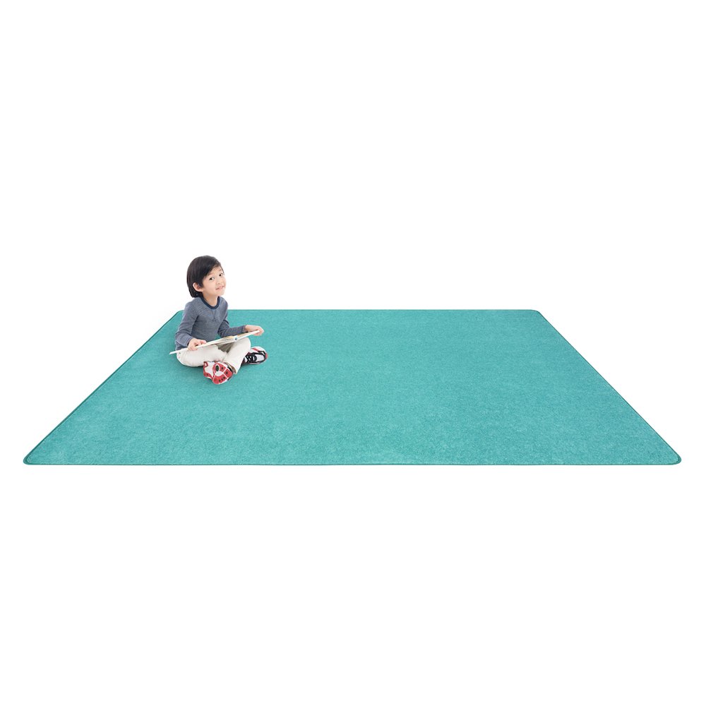 Kid Essentials Just Kidding 12' x 6' Area Rug in Color Seafoam. Picture 2