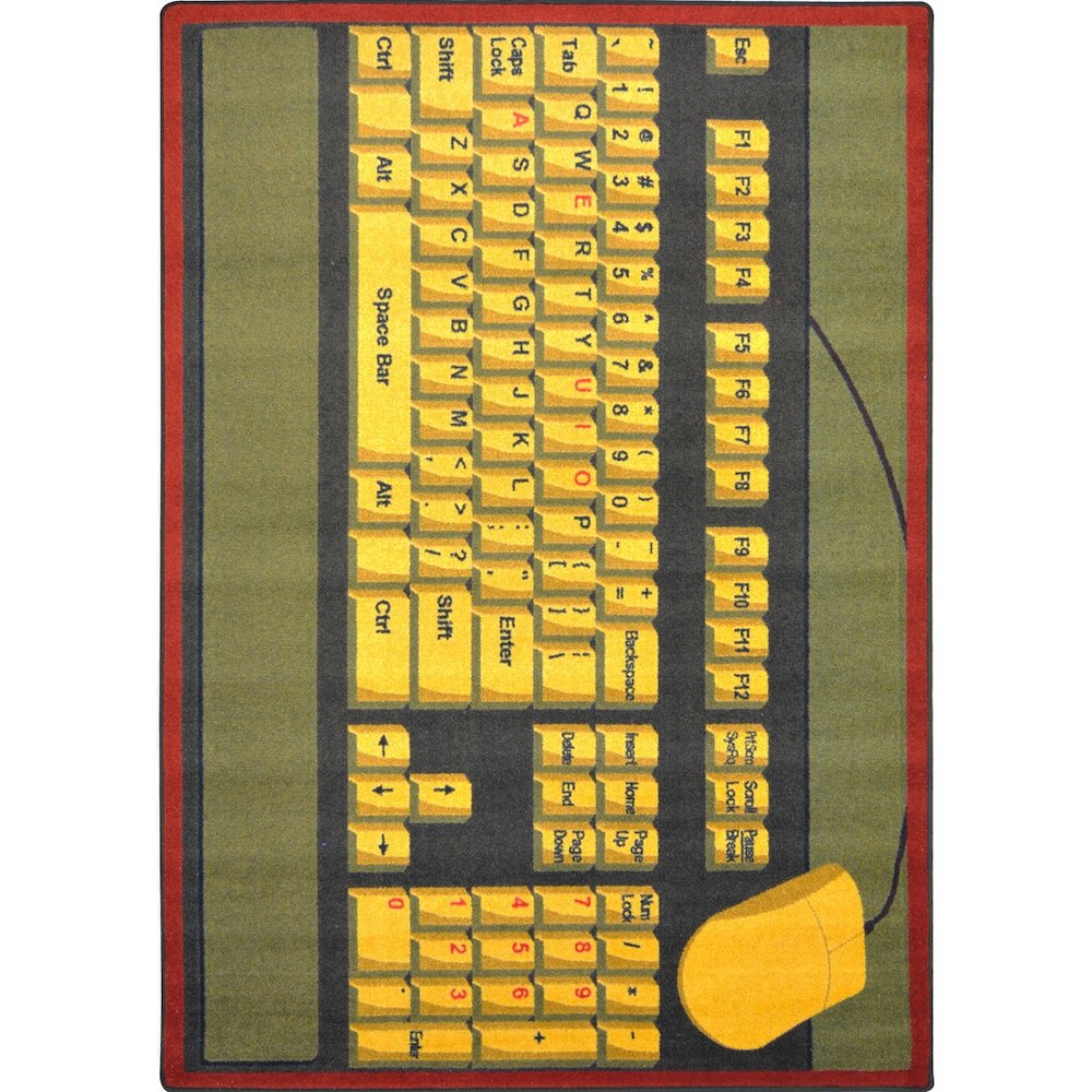 Kid Essentials Keyboard Connection 10'9" x 13'2" Area Rug in Color Brown. Picture 1