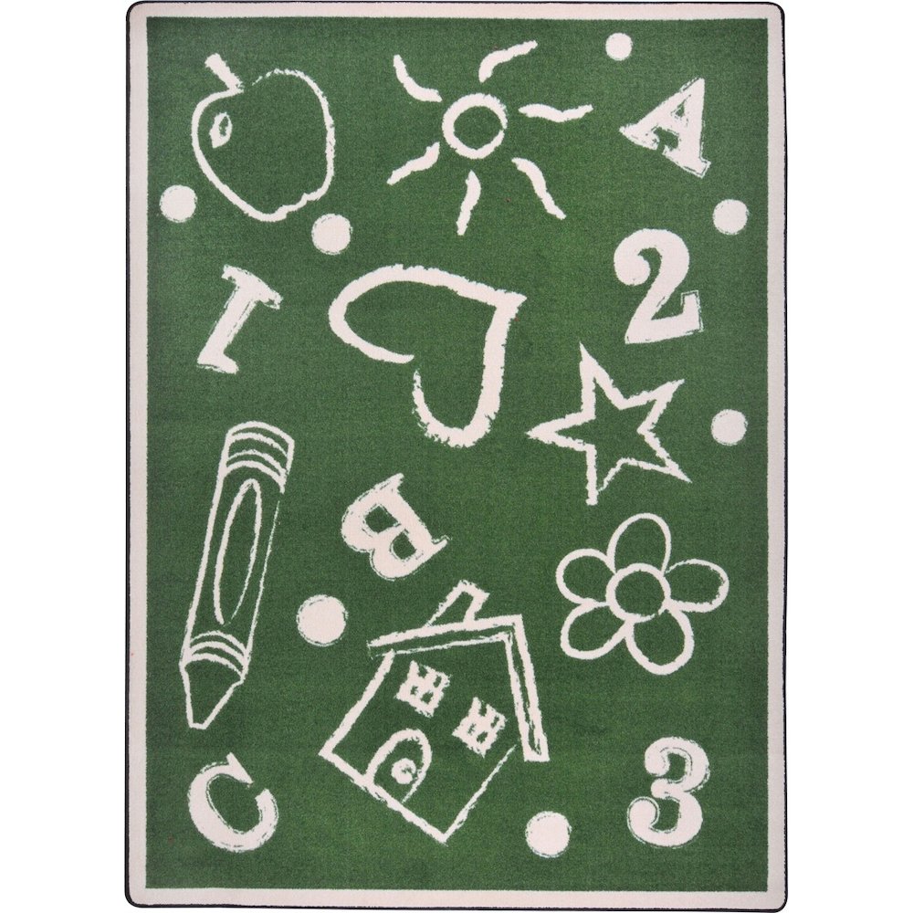 Playful Patterns Kid's Art 7'8" x 10'9" Area Rug in Color Green. Picture 1