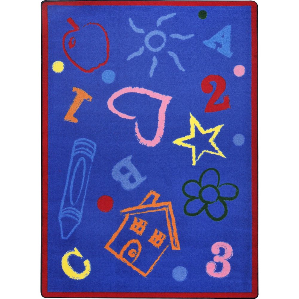 Playful Patterns Kid's Art 7'8" x 10'9" Area Rug in Color Rainbow. Picture 1