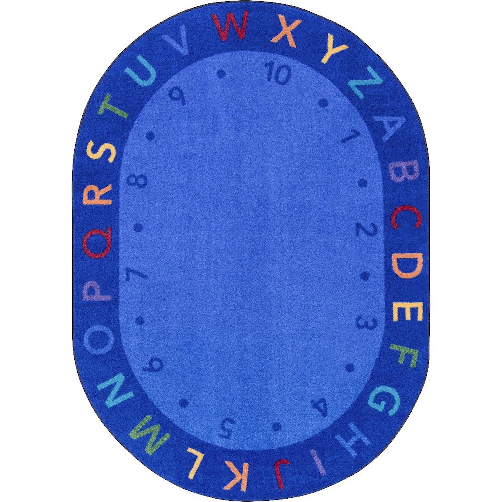 Kid Essentials Lively Letters 10'9" x 13'2" Oval Area Rug in Color Multi. Picture 1