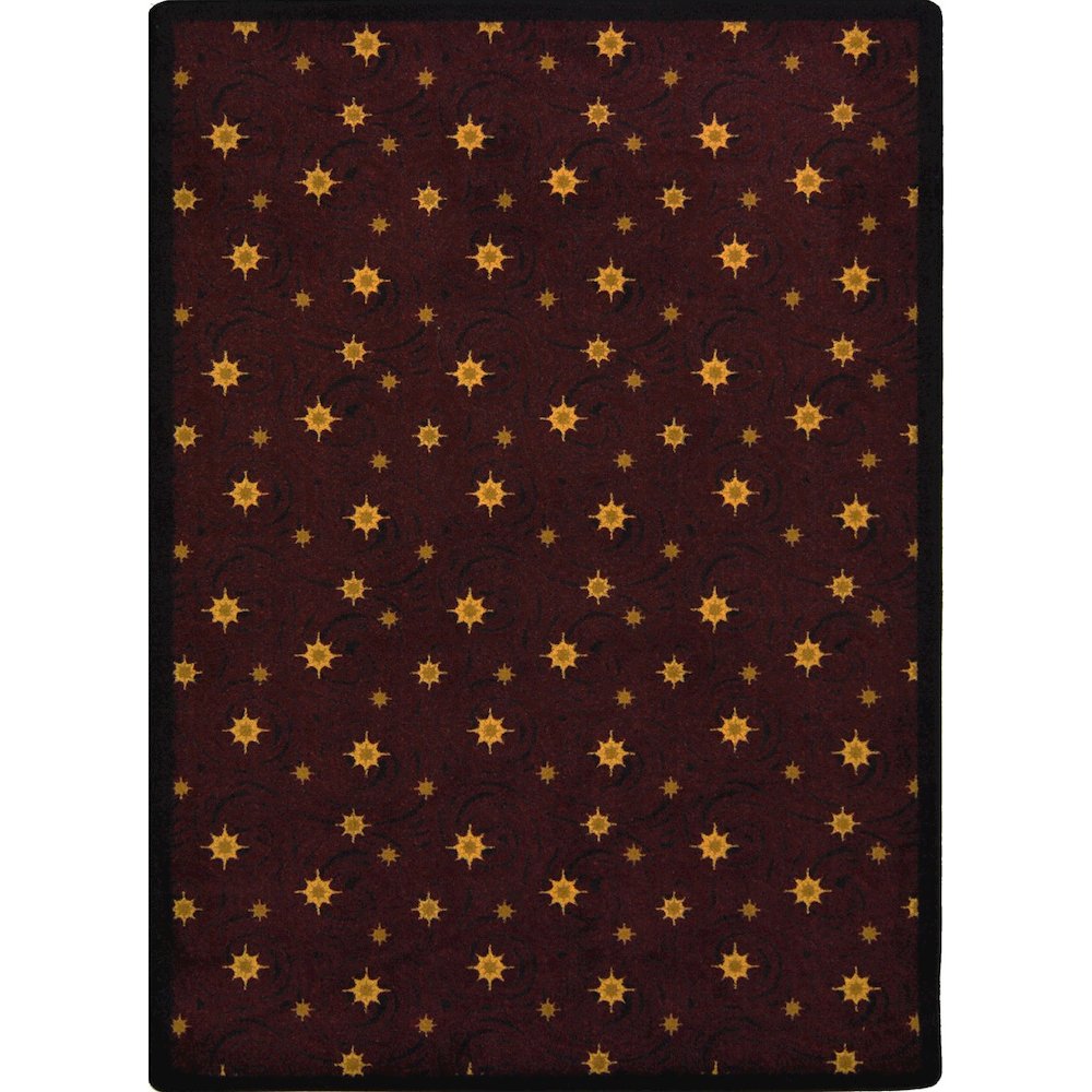 Any Day Matinee Milky Way 7'8" x 10'9" Area Rug in Color Burgundy. Picture 1