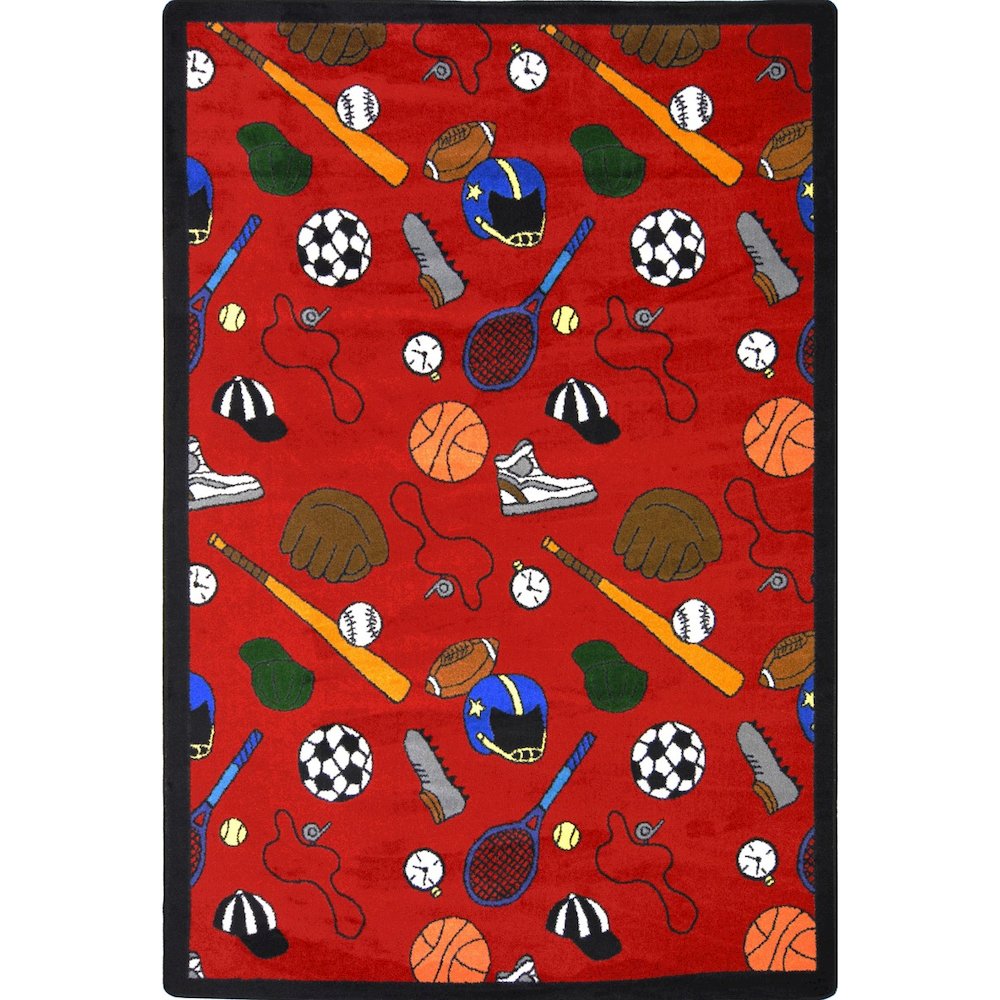 Games People Play Multi-Sport 7'8" x 10'9" Area Rug in Color Red. Picture 1