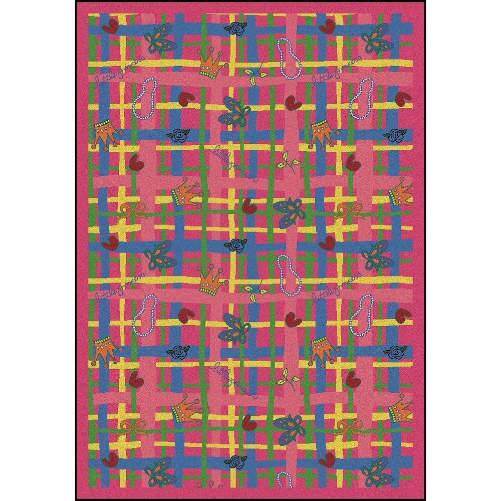 Playful Patterns My Little Princess 7'8" x 10'9" Area Rug in Color Pink. Picture 1