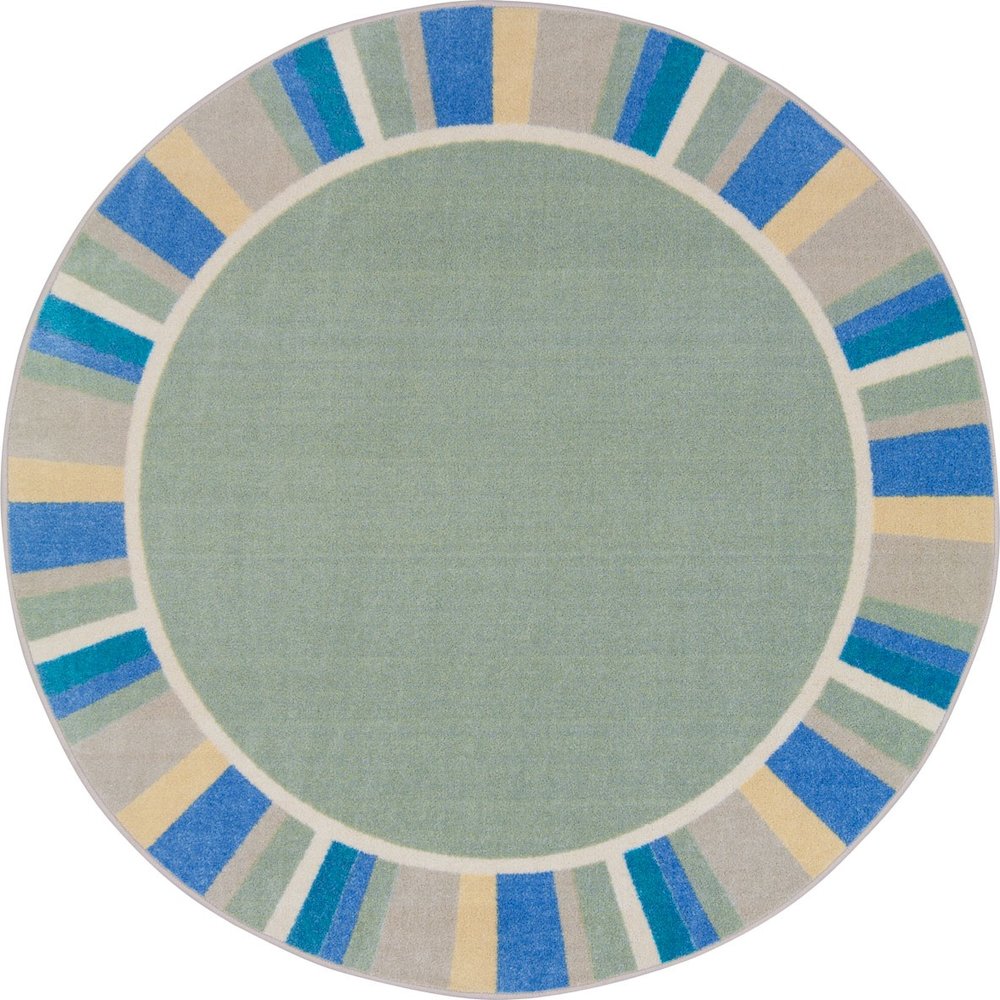 Kid Essentials Off the Cuff 13'2" Round Area Rug in Color Sage. Picture 1