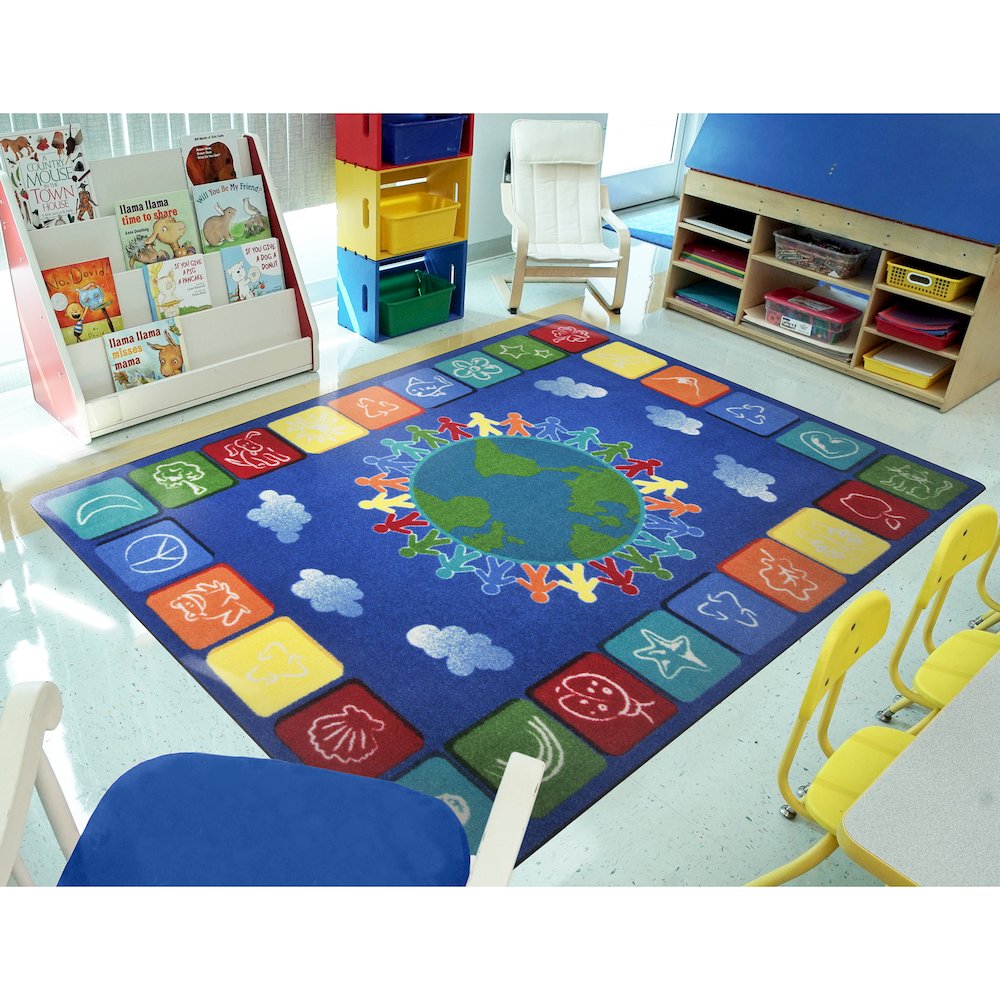 Kid Essentials One World 10'9" x 13'2" Area Rug in Color Primary. Picture 3