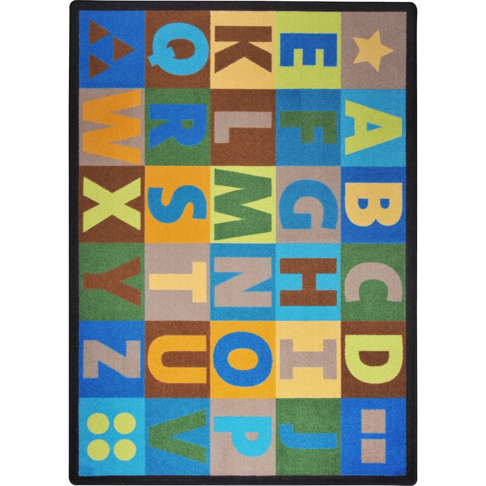 Kid Essentials Oversize Alphabet 10'9" x 13'2" Area Rug in Color Earthtone. Picture 1