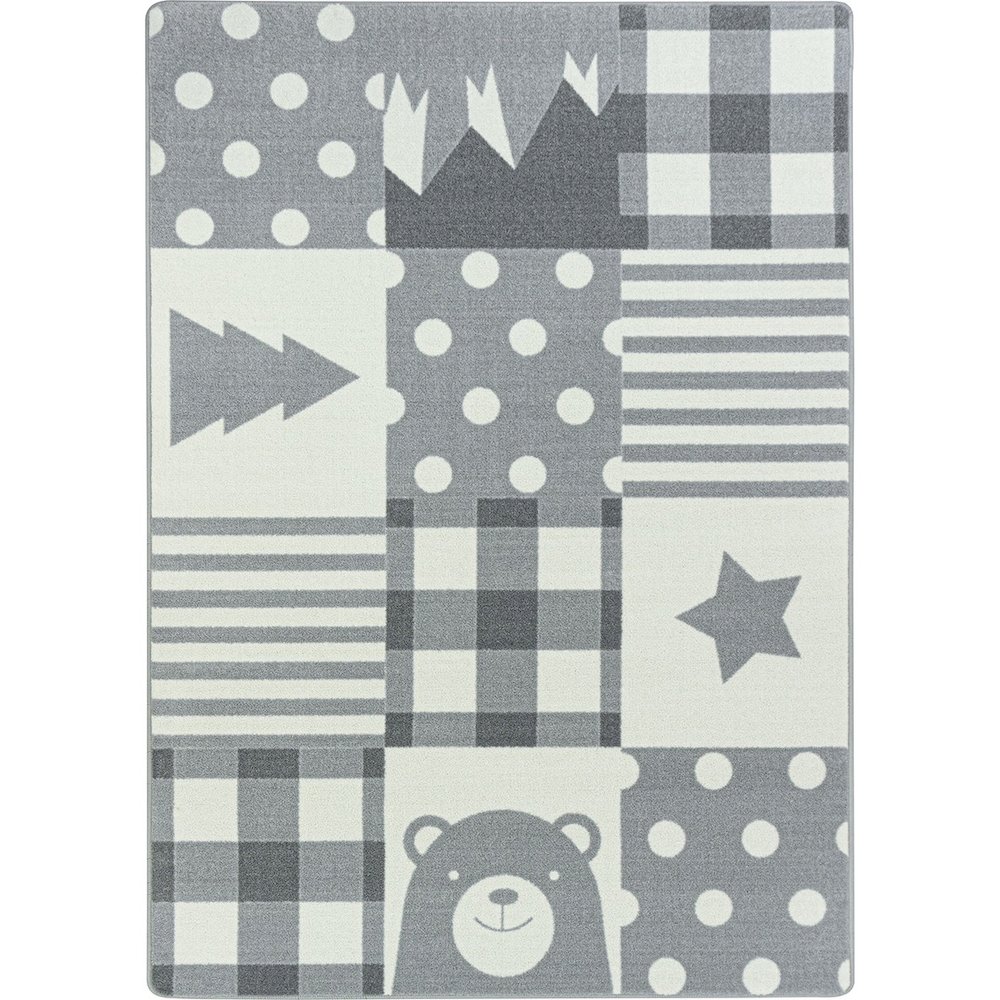 Claremont Kids Patchwork Boy 7'8" x 10'9" Area Rug in Color Cloudy. Picture 1