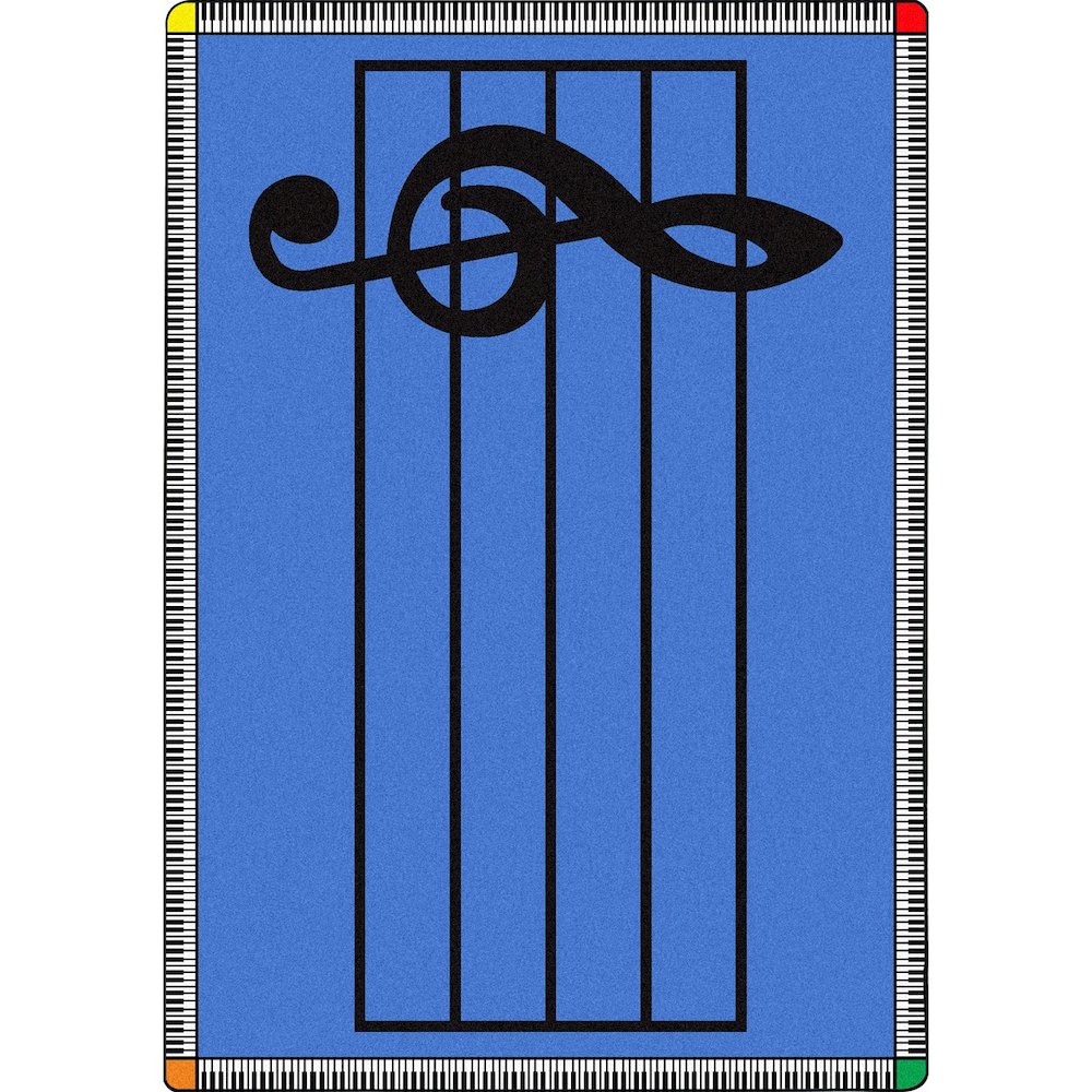 Kid Essentials Play Along 10'9" x 13'2" Area Rug in Color Blue. Picture 1