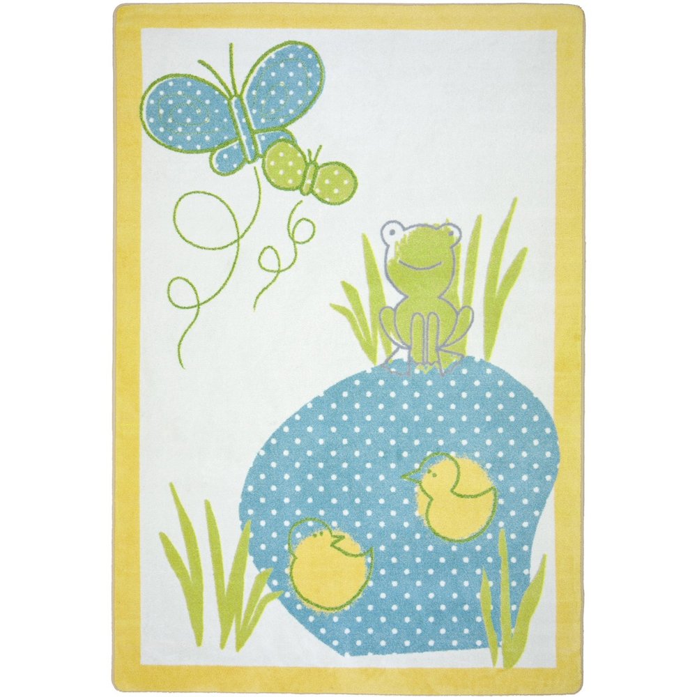 Kid Essentials Polka Dot Pool 7'8" x 10'9" Area Rug in Color Multi. Picture 1